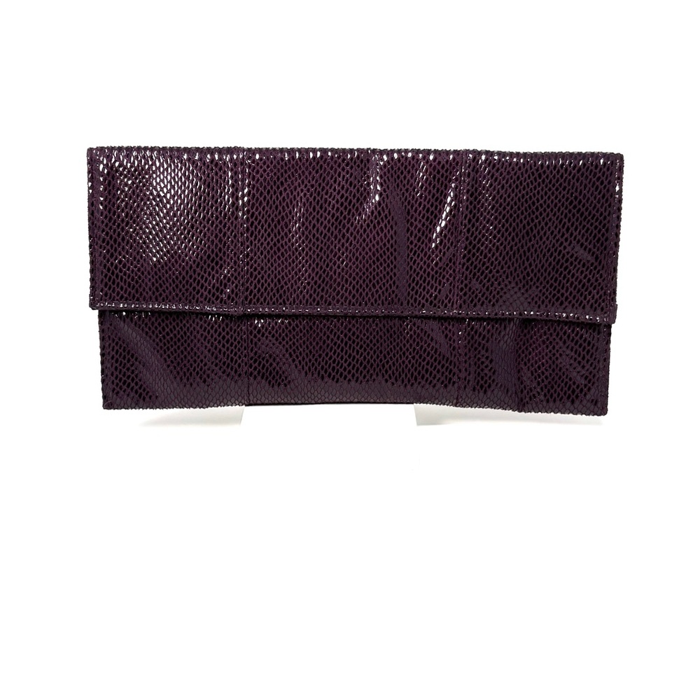 Shiny Purple Clutch w/ Gold Chain Plum Purse